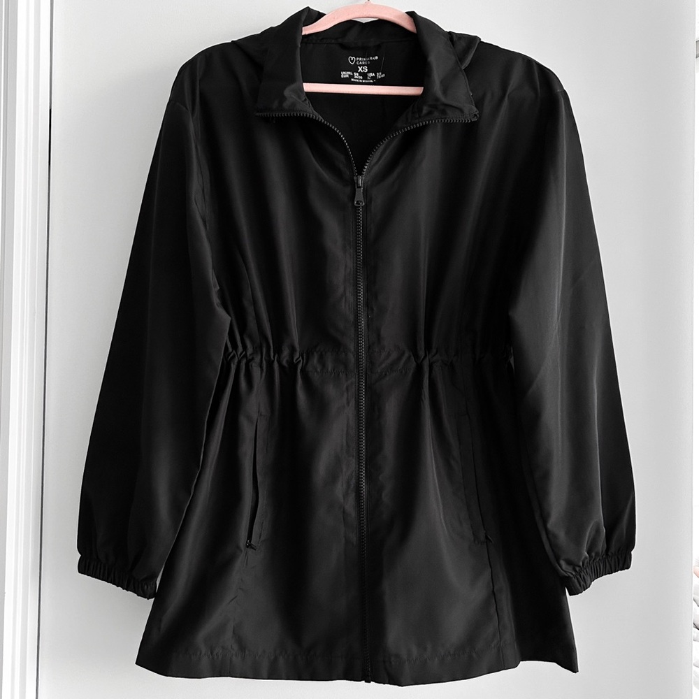 Primark black packable rain jacket